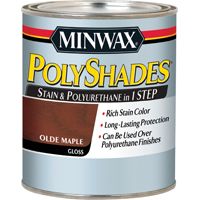 Minwax PolyShades 61430444 Wood Stain and Polyurethane, Gloss, Olde Maple, 1 qt Can