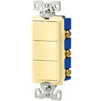 Eaton Wiring Devices 7700 Series 7729V-SP Combination Switch, 120/277 V, Strap Mounting, Thermoplastic, Ivory