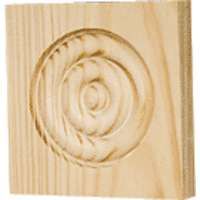 Waddell RTB35M Trim Block, 3-3/4 in W, 3-3/4 in H, Pine Wood