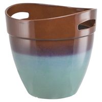 PLANTER RSN W/HNDL TEAL 15IN