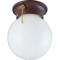 Boston Harbor Dimmable Ceiling Light Fixture With Pull Chain, (1) 60/13 W Medium A19/Cfl Lamp, Sienna