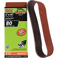 Gator 7032 Sanding Belt, 80-Grit, Medium, 18 in L, 3 in W, Aluminum Oxide