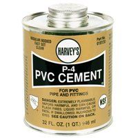 HARVEY P-4 Series 018130-12 Solvent Cement, Clear, 32 oz Can