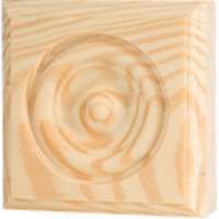 Waddell RTB35OAK Trim Block, 3-3/4 in W, 3-3/4 in H, Oak