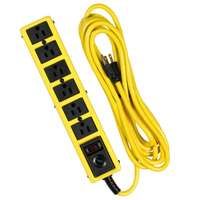 CCI 5138N Surge Protector Power Strip, 15 A, 6-Outlet, 1050 J, Black/Yellow