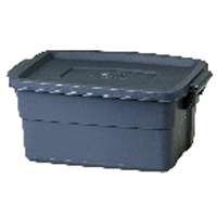 Rubbermaid Roughneck RMRT140008 Nestable Storage Box, 14 gal Capacity, Polyethylene, Dark Indigo