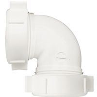 Plumb Pak PP55-5W Drain Pipe Elbow, 1-1/2 in Slip Joint, 1-1/2 in Slip Joint, White