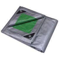 ProSource Heavy Duty Reversible Tarp With Aluminum Grommets, 10 Ft L X 8 Ft W, 12 X 12 In Mesh, Polyethylene