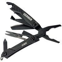 GERBER Dime 31-001134 Multi-Tool, 4-1/4 in L Open, Black Handle