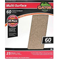 Gator 3266 Sanding Sheet, 60-Grit, Coarse, Aluminum Oxide