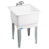 ELM UTILATUB 14CP Laundry Tub Combo Kit, 23 in W x 15 in D Bowl, Polypropylene, White