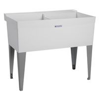 ELM UTILATUB 27F Laundry Tub, 20 in W x 14-3/8 in D Bowl, Thermoplastic, White