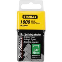 STANLEY TRA206T Wide Crown Staple, 3/8 in L Leg, 22ga ga, Pack