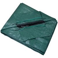 ProSource Yard Tarp With Drawstring, 9 Ft L X 9 Ft W, 12 X 12 In Mesh, Polyethylene