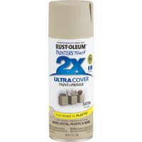RUST-OLEUM PAINTER'S Touch 249080 General-Purpose Satin Spray Paint, Satin, Fossil, 12 oz Aerosol Can