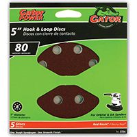 Gator 3724 Random Orbit Sanding Disc, 80-Grit, Medium Grade, Aluminum Oxide, 5 in Dia