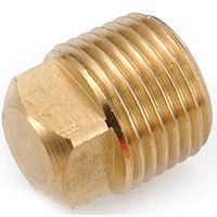 Anderson 756109-04 Cored Square Head Pipe Plug, 1/4 in, MPT, Brass