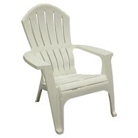 Adams RealComfort 8371-48-3700 Adirondack Chair, 250 lb Weight Capacity, Polypropylene Frame, White Frame