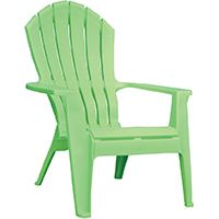 Adams RealComfort 8371-08-3700 Adirondack Chair, 250 lb Weight Capacity, Polypropylene Frame, Summer Green Frame