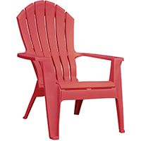 Adams RealComfort 8371-26-3700 Adirondack Chair, 250 lb Weight Capacity, Polypropylene Frame, Cherry Red Frame