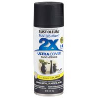 RUST-OLEUM PAINTER'S Touch 249127 All-Purpose Flat Spray Paint, Flat, Black, 12 oz Aerosol Can