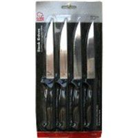 Chef Craft 20979 Steak Knife Set, 4-1/2 in L Blade, Stainless Steel Blade, ABS Handle