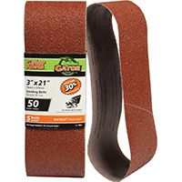 Gator 7012 Sanding Belt, 50-Grit, Coarse, 21 in L, 3 in W, Aluminum Oxide