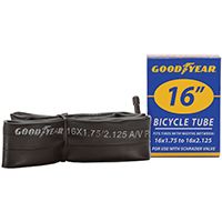 Kent 91075 Bicycle Tube, Butyl Rubber, Black, For 16 x 1-3/4 in to 2-1/8 in W Bicycle Tires