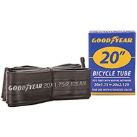 Kent 91077 Bicycle Tube, Butyl Rubber, Black, For 20 x 1-3/4 to 2-1/8 in W Bicycle Tires